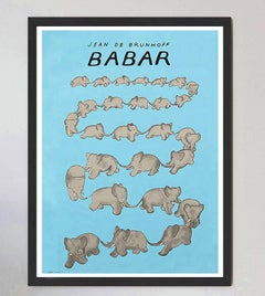 Babar - El carrusel azul. Póster original de Jean de Brunhoff, 2017