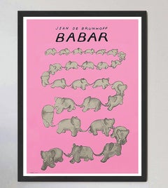 Babar - El carrusel rosa. Póster original de Jean de Brunhoff, 2017