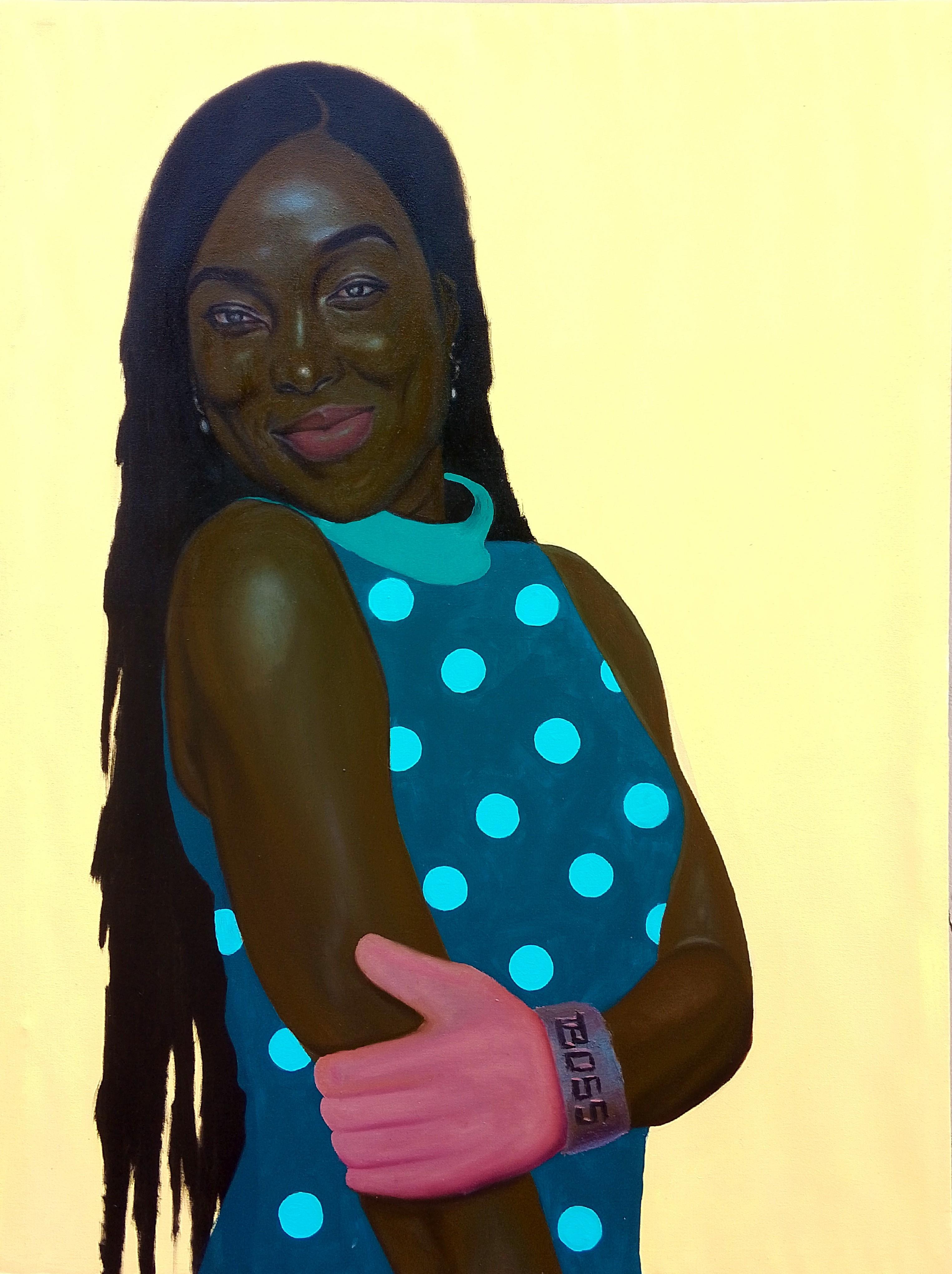 Portrait Painting de Babatunde Adeogun - Boss Madam - Siglo XXI, Contemporáneo, Retrato Figurativo, África Mujeres
