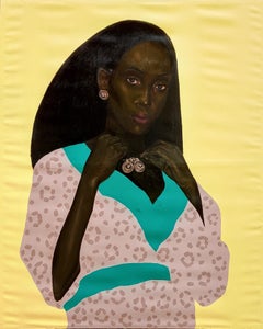 Mantente a salvo - Siglo XXI, Contemporáneo, Retrato figurativo, Mujer negra
