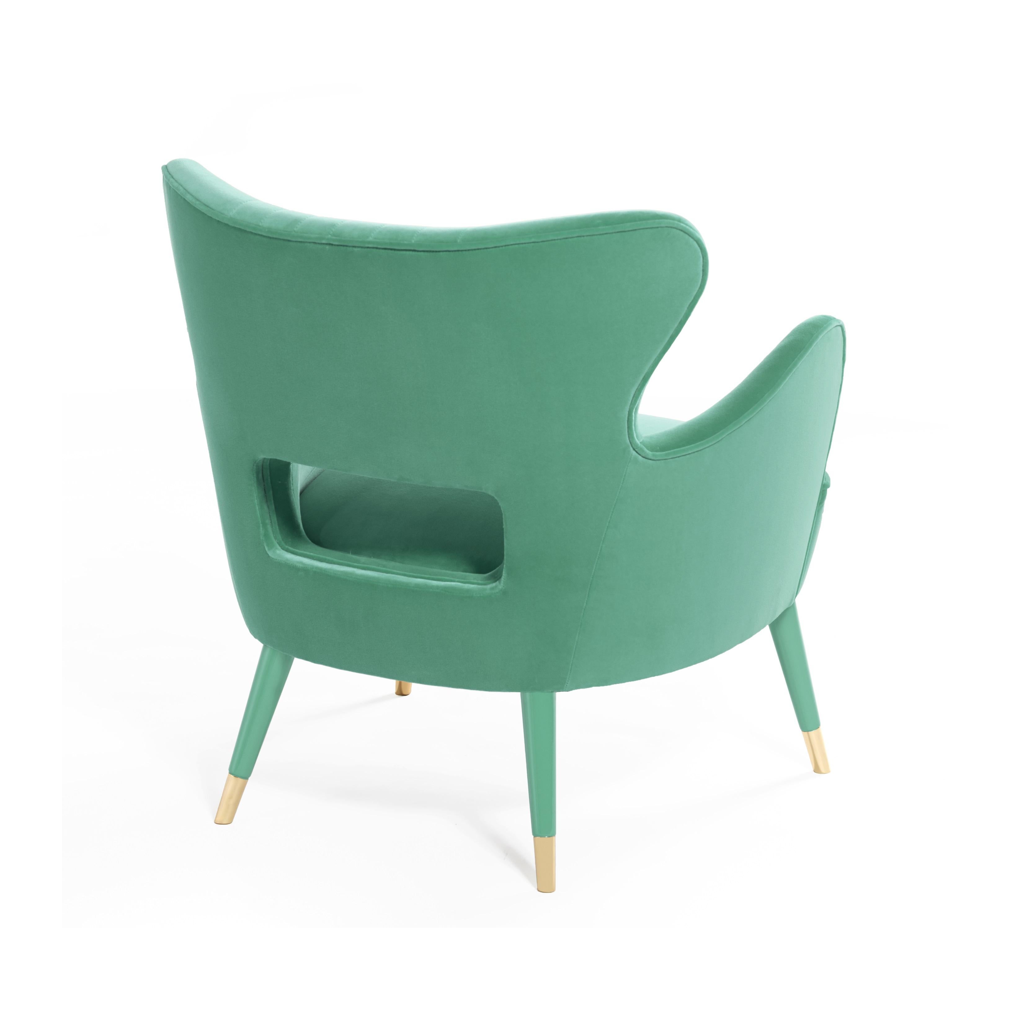 Babe Armchair: A Contemporary Mid-Century Icon with Haute Couture Upholstery For Sale 1