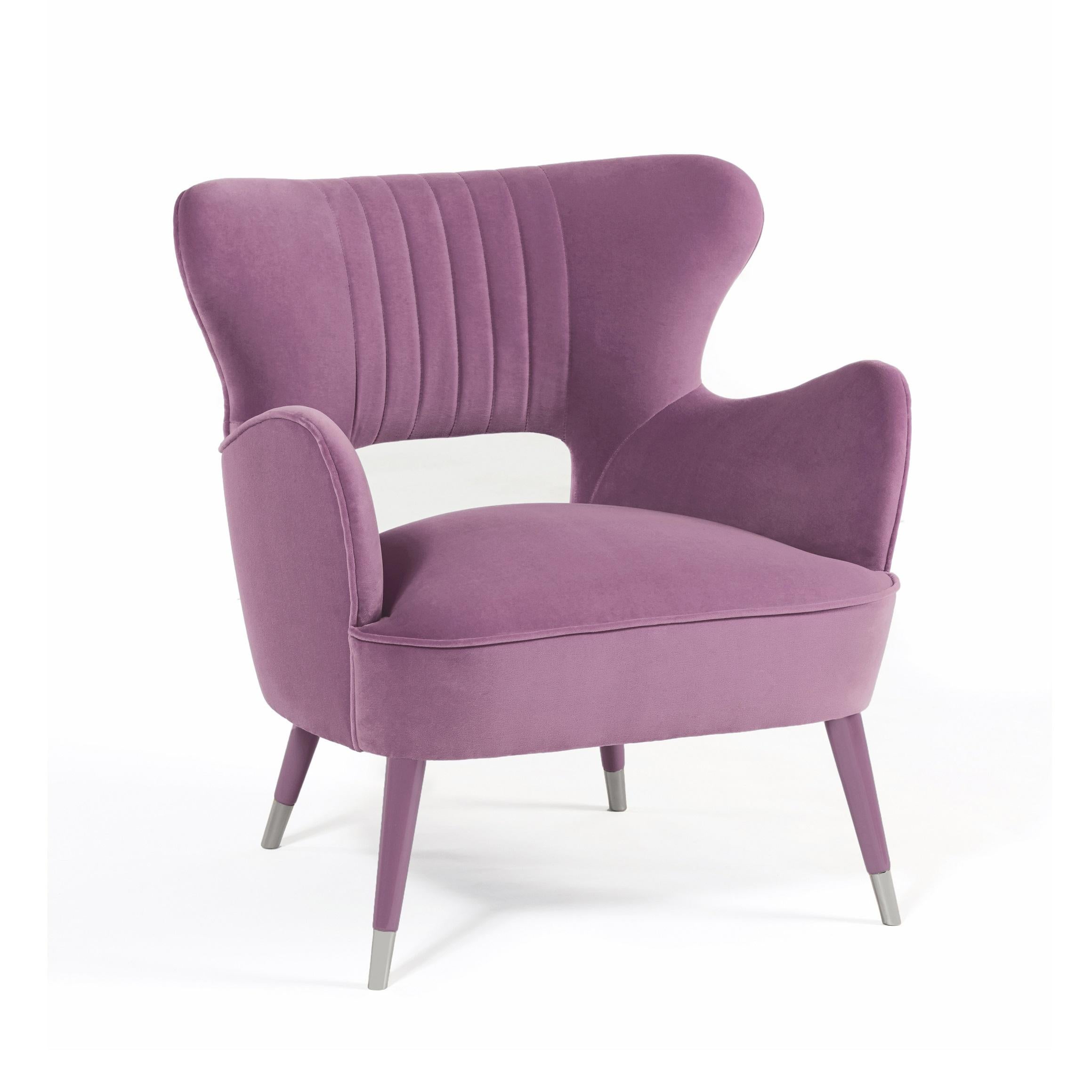 Babe Armchair: A Contemporary Mid-Century Icon with Haute Couture Upholstery For Sale 2