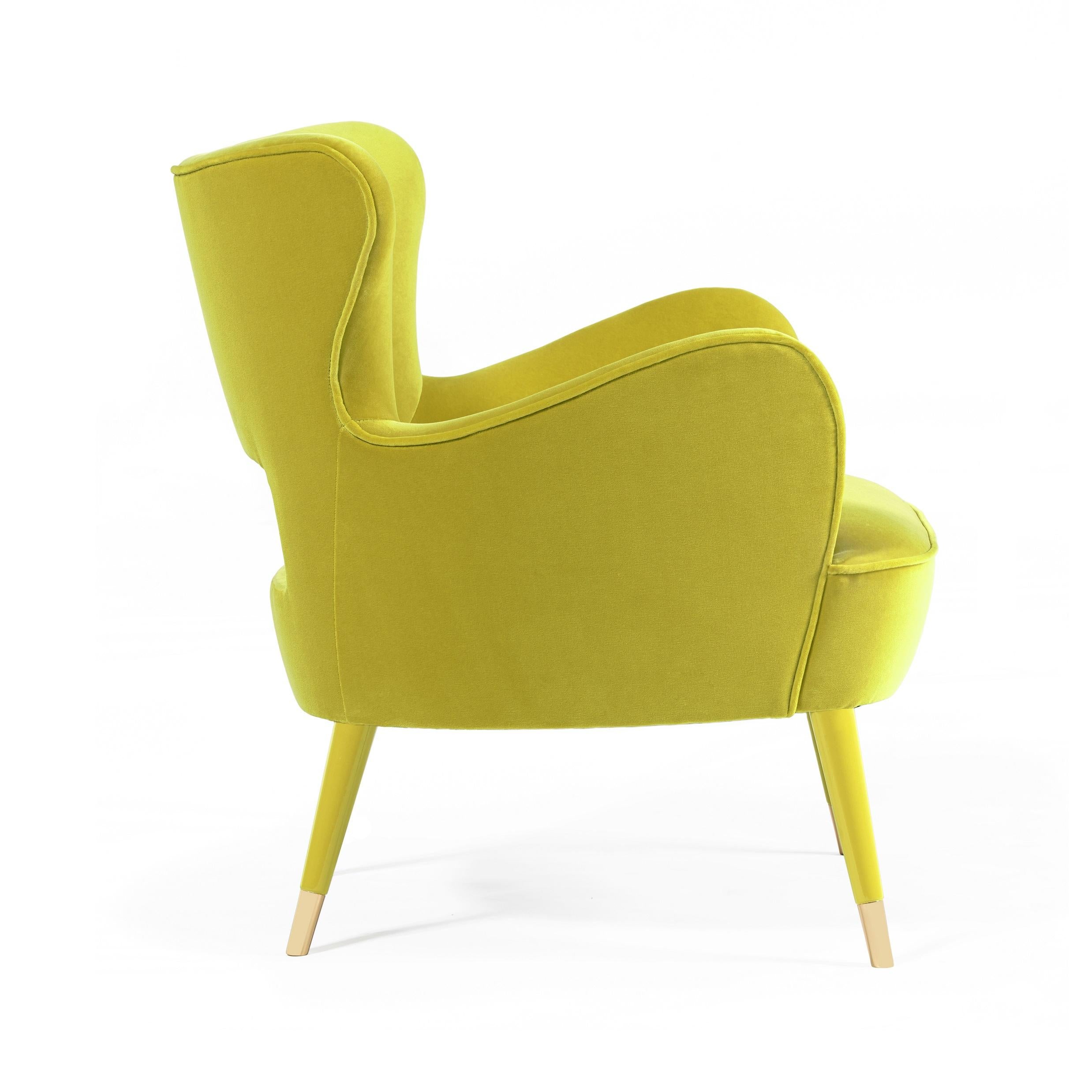 Babe Armchair: A Contemporary Mid-Century Icon with Haute Couture Upholstery For Sale 3