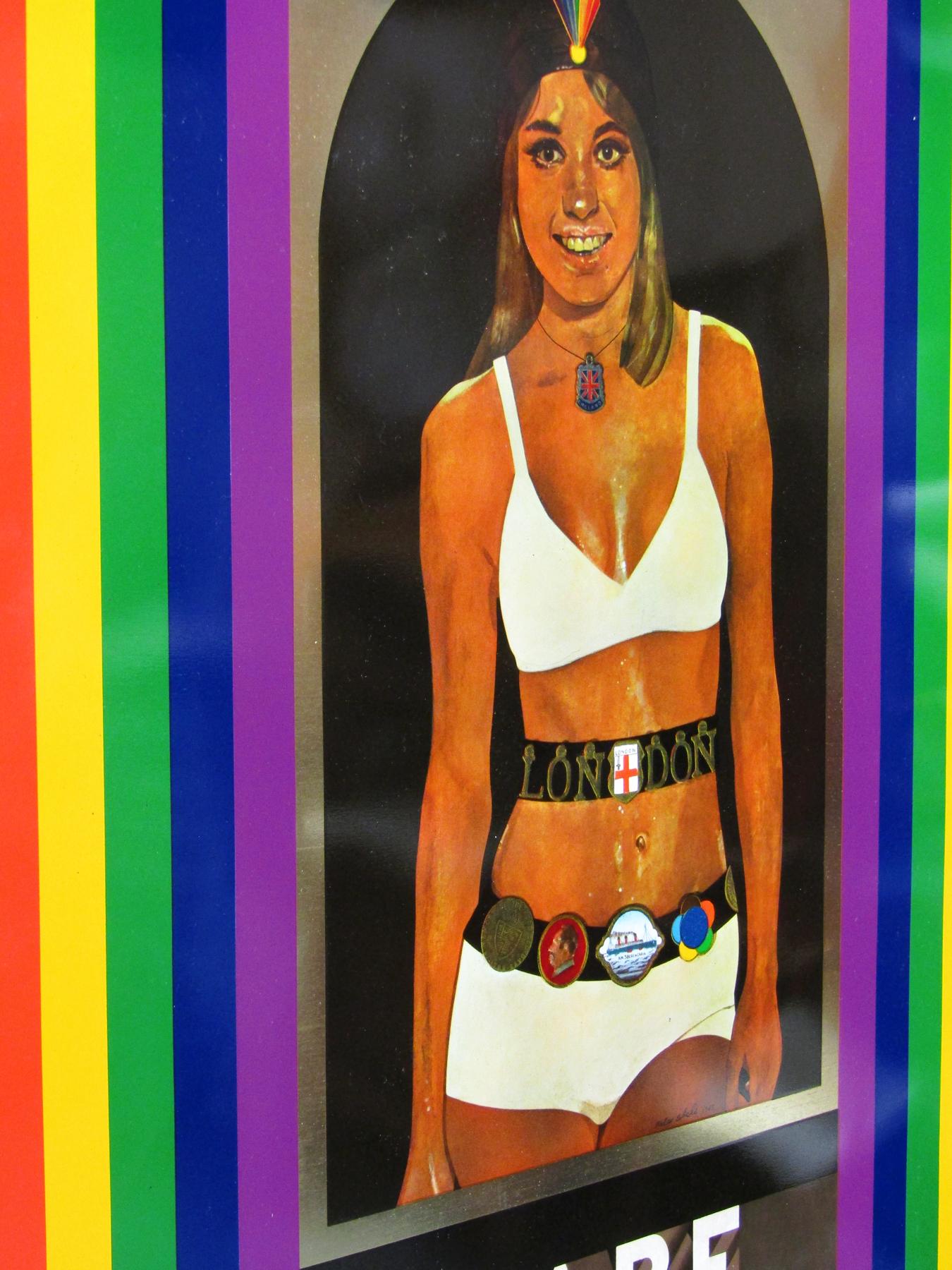 Mid-Century Modern Babe Rainbow 1968 Pop Art Screen Print On Tin By Peter Blake RA For Sale
