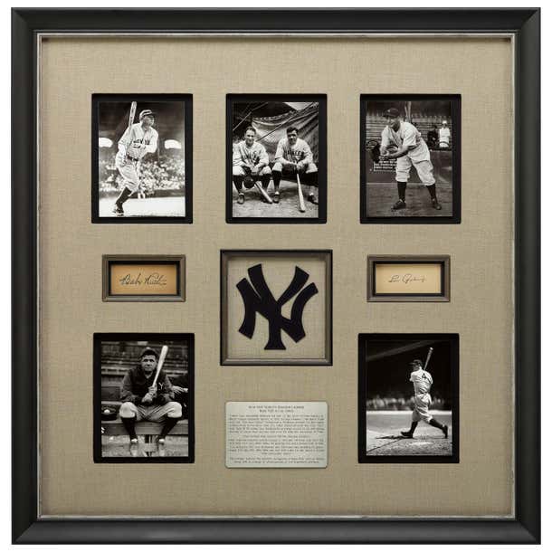 Babe Ruth and Lou Gehrig Authentic Signature Collage at 1stDibs | babe ...