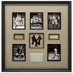 Vintage Babe Ruth and Lou Gehrig Authentic Signature Collage