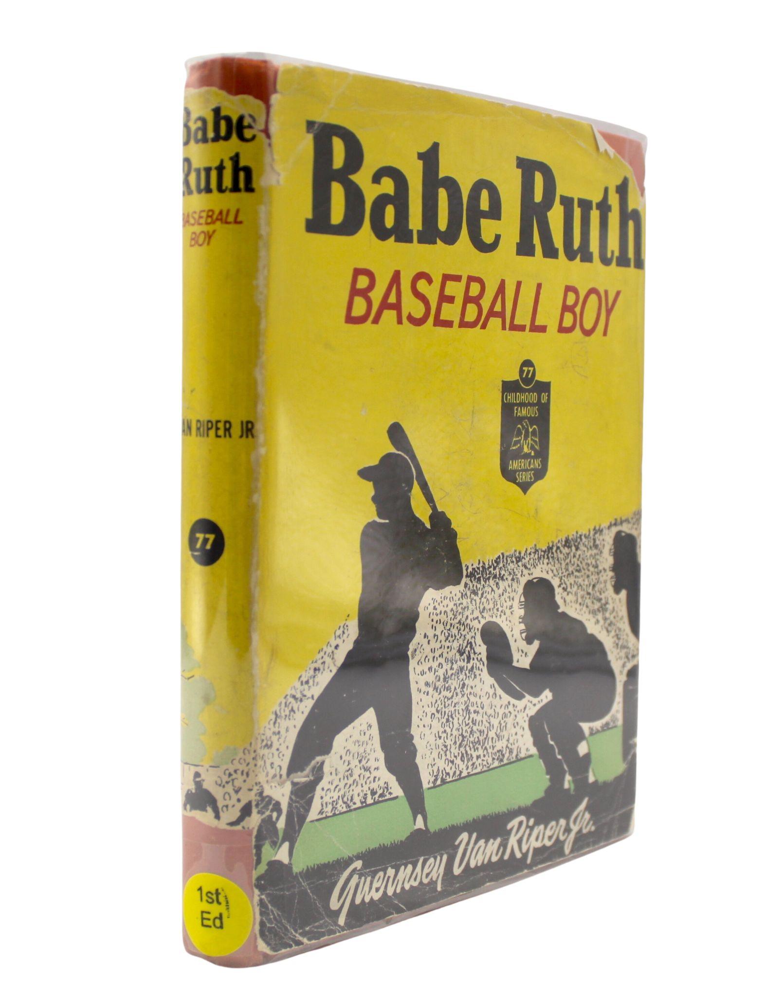 Van Riper Jr., Guernsey. Babe Ruth Baseball Boy. Illustrated by William B. Ricketts. Indianapolis, New York: The Bobbs-Merrill Company, Inc., 1954. Stated First Edition. In orange hardcover boards with black stamped titles to front and black stamped