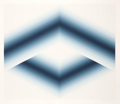 Flèche bleue, sérigraphie Op Art de Babe Shapiro