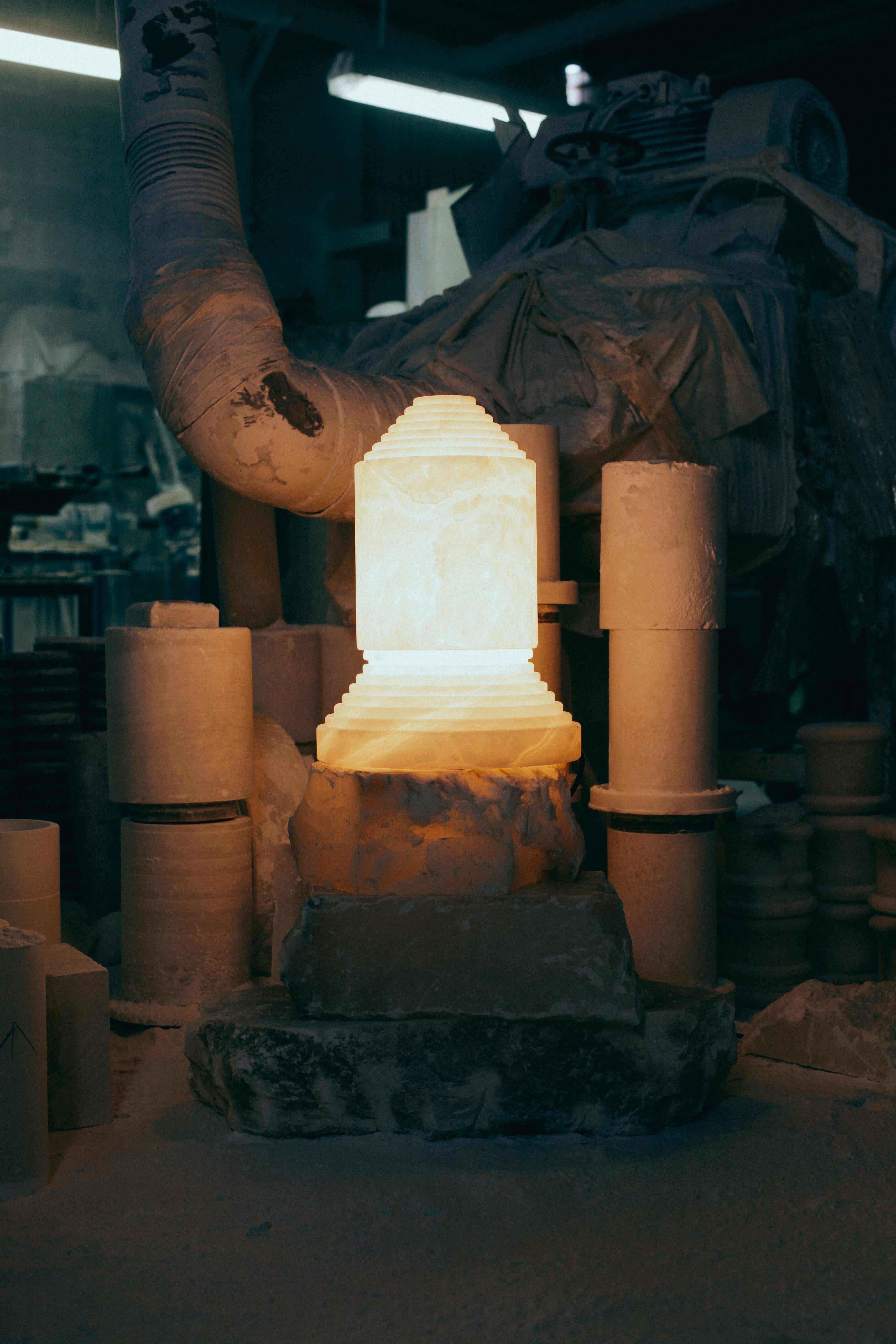 Spanish Babel Alabaster Table Lamp by Àngel Jové For Sale