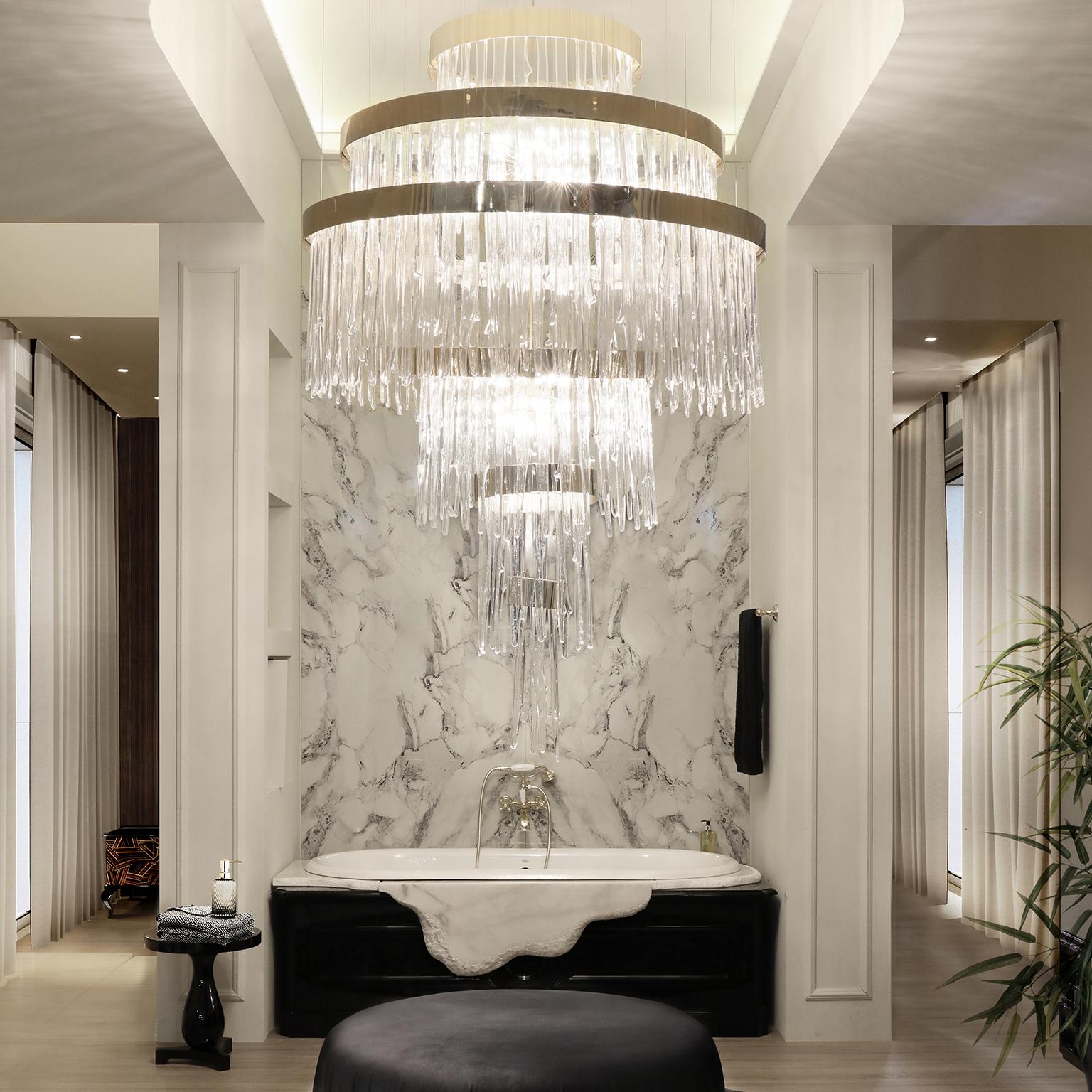 Although the inspiration of this chandelier is still a myth, the elegance present in every crystal is real. We brought the fantasy of detail to reality through these magnificent and lush crystals.

MATERIALS
Body: Brass & Crystal Glass

STANDARD