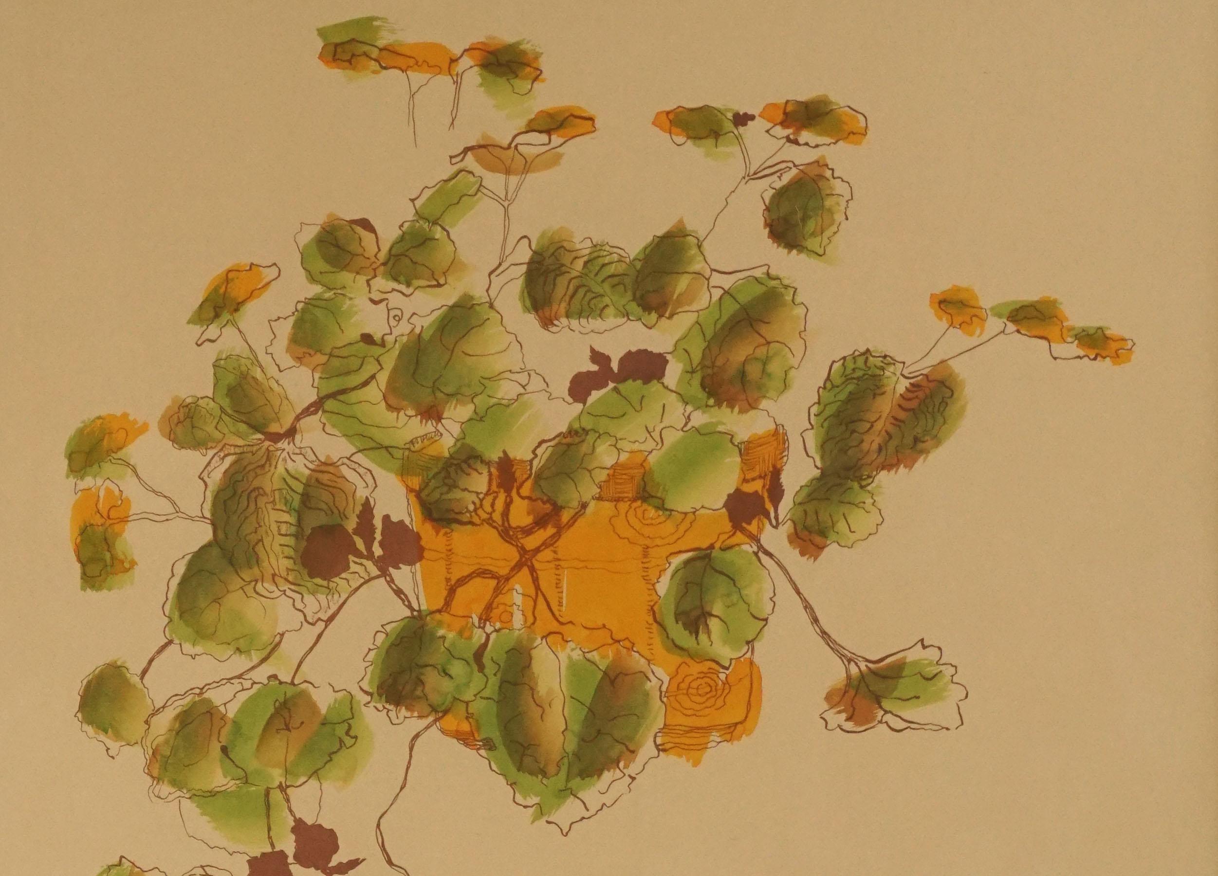 Aquarelle botanique « Creeping Charlie » - Impressionnisme américain Painting par Babette Eddleston