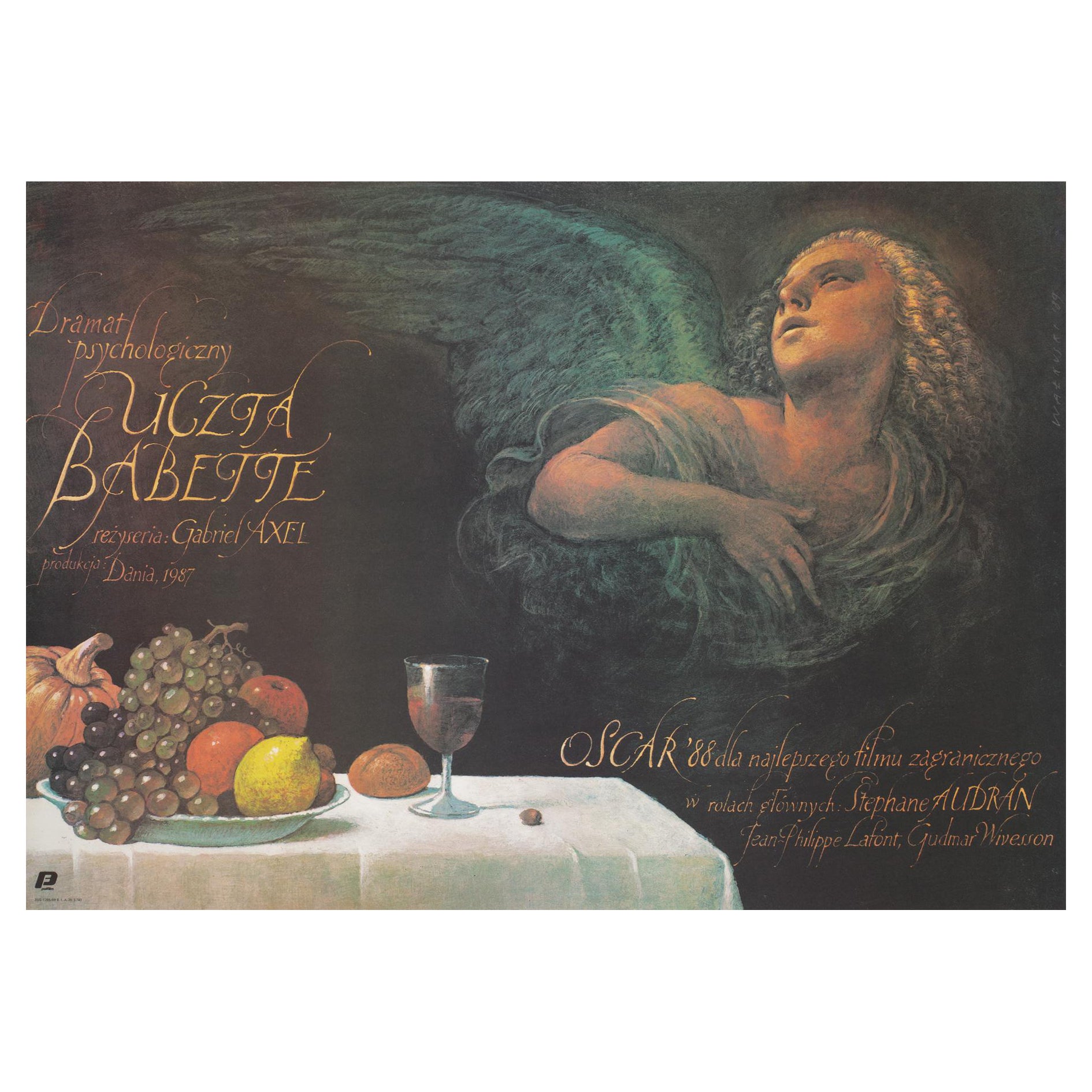 BABETTE'S FEAST 1989, Polnisches B1 Filmplakat, WIESLAW WALKUSKI im Angebot