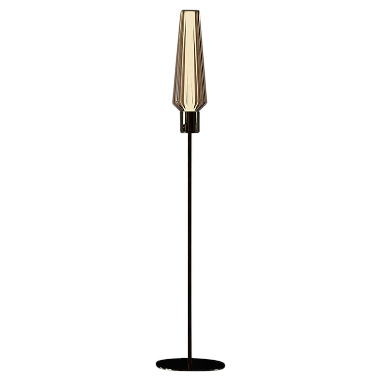 Lampada da terra in vetro bronzo Babilionia in vendita