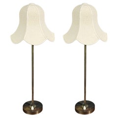 BABO, Table Lamps, Brass, Fabric, Sweden, 1900s