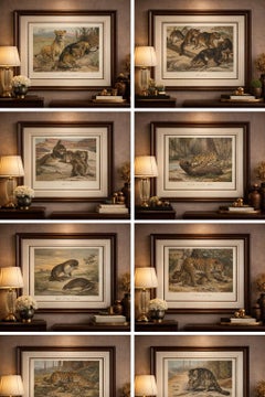 Baboons, Antique Primate Print, British Natural History Illustration 1894