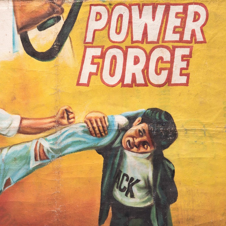 Power Force was an American-made martial arts movie from 1991. It starred Alphonse Beni, a Cameroonian born movie star as a crime-fighting ninja. Frequently unable to import official posters, theaters in Ghana hired enterprising artists to create