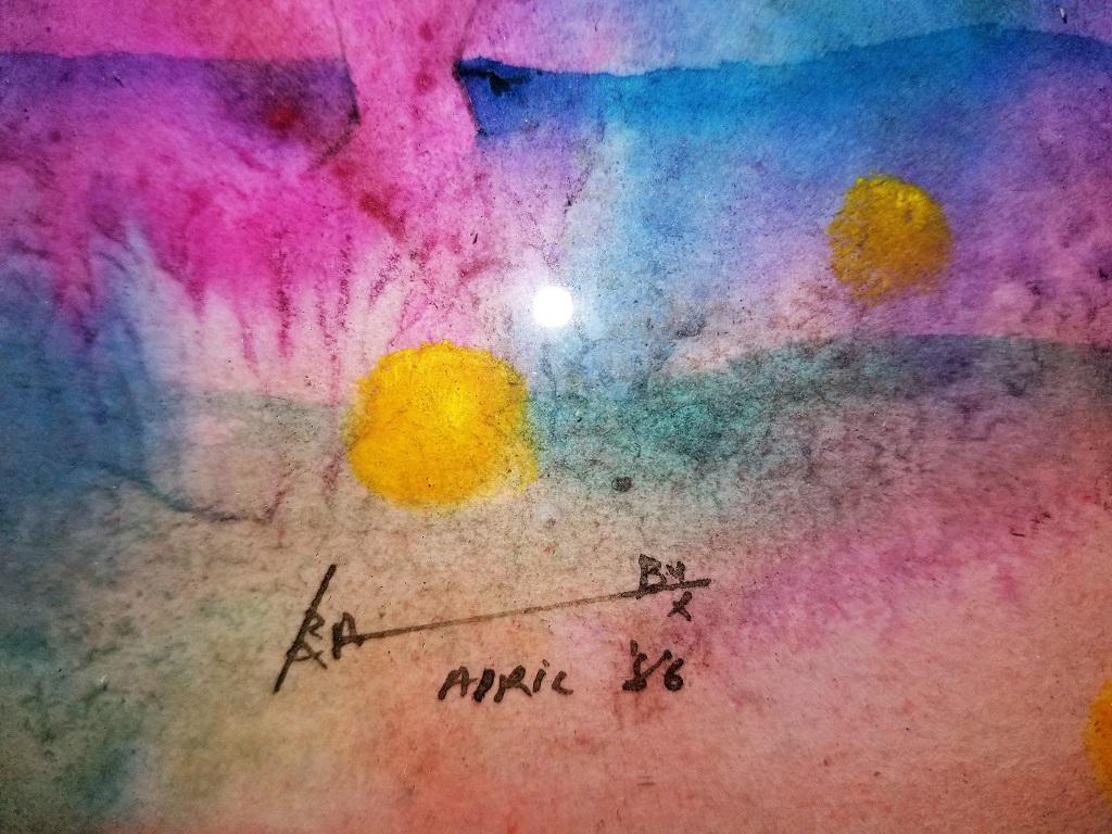 Babu Xavier Watercolor on Paper Bird & Woman For Sale 6