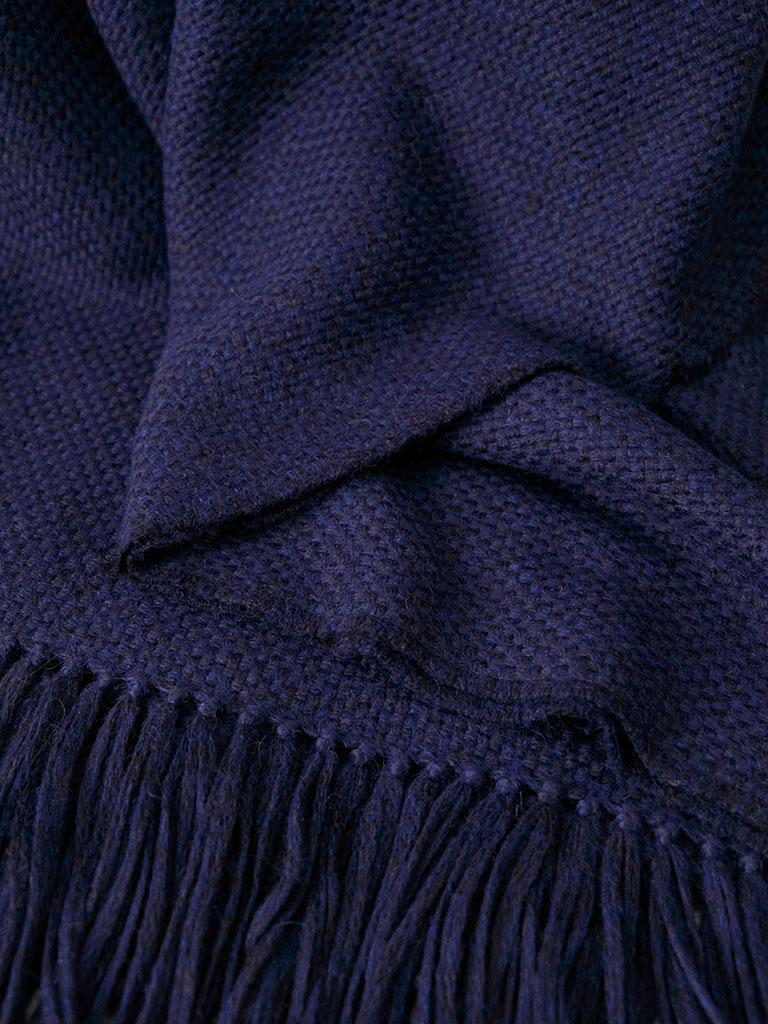 Modern Baby Alpaca Blanket Throw - Cobalt For Sale