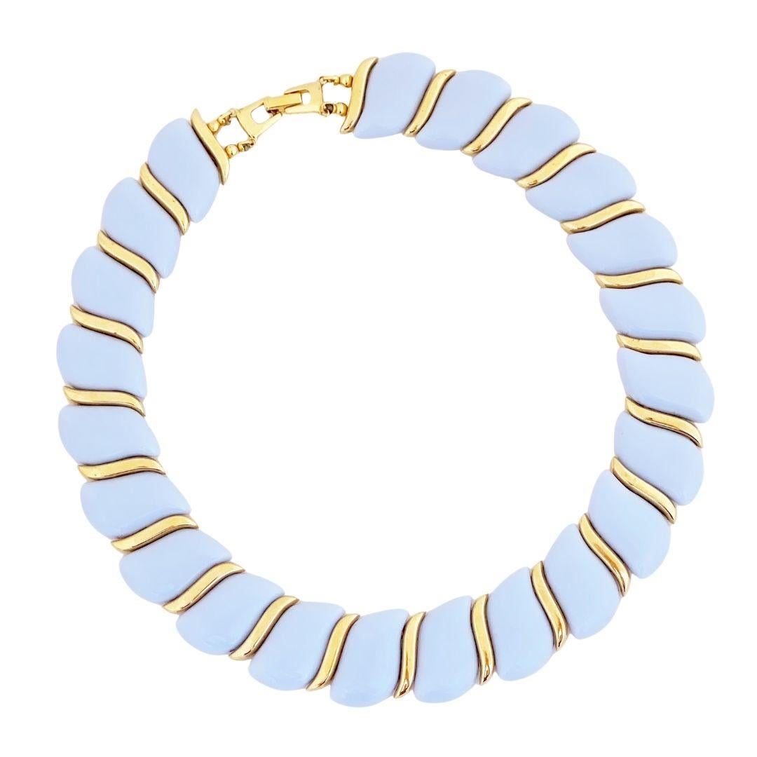 Baby Blue Acrylic Articulating Choker Necklace, 1960s