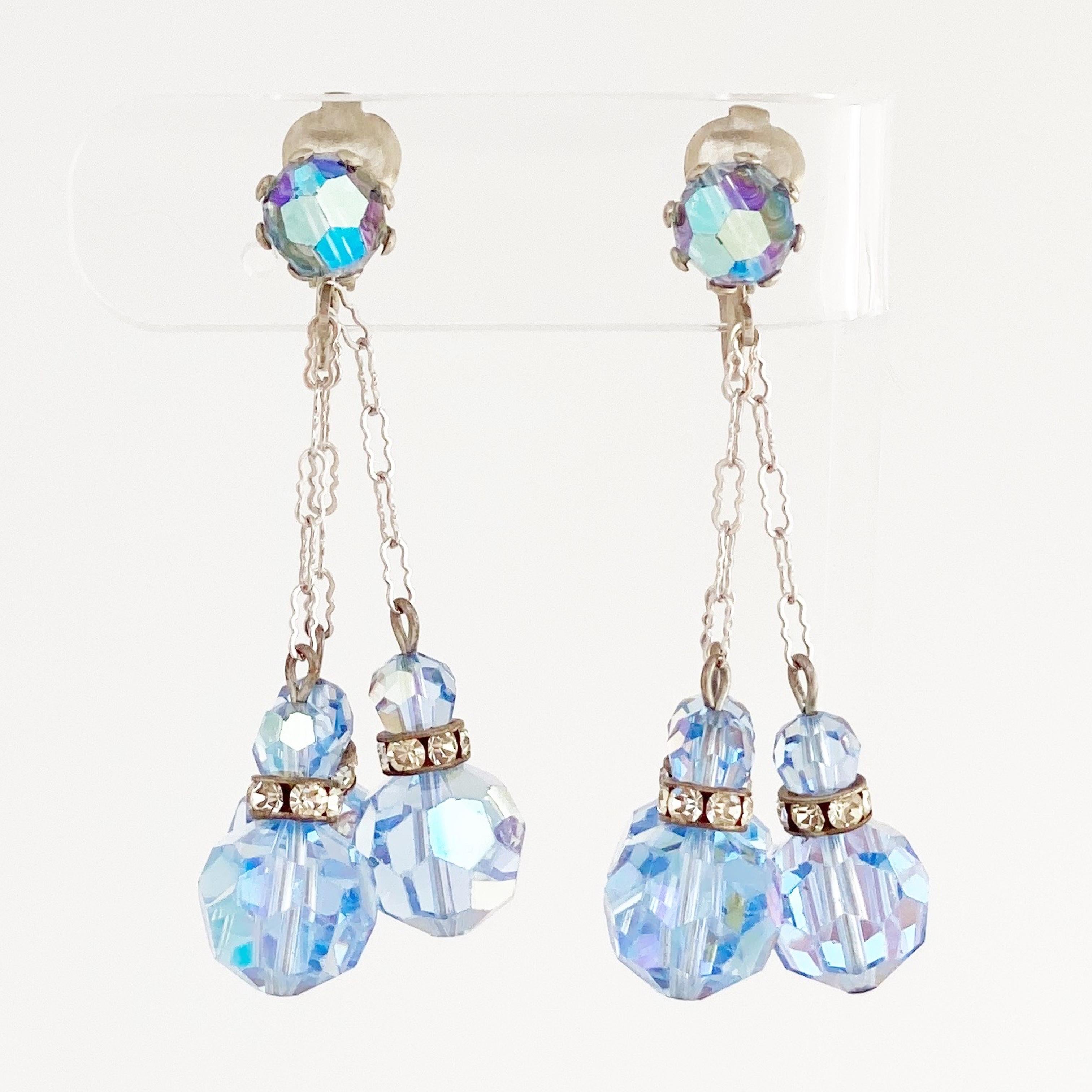 baby blue dangle earrings