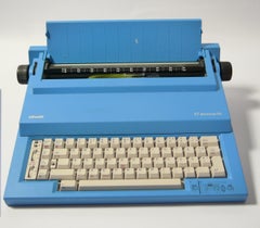 Baby Blue Olivetti ET 55 Portable Typewriter designed by Mario Bellini