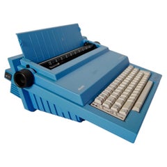 Baby Blue Olivetti ET 55 Portable Typewriter designed by Mario Bellini