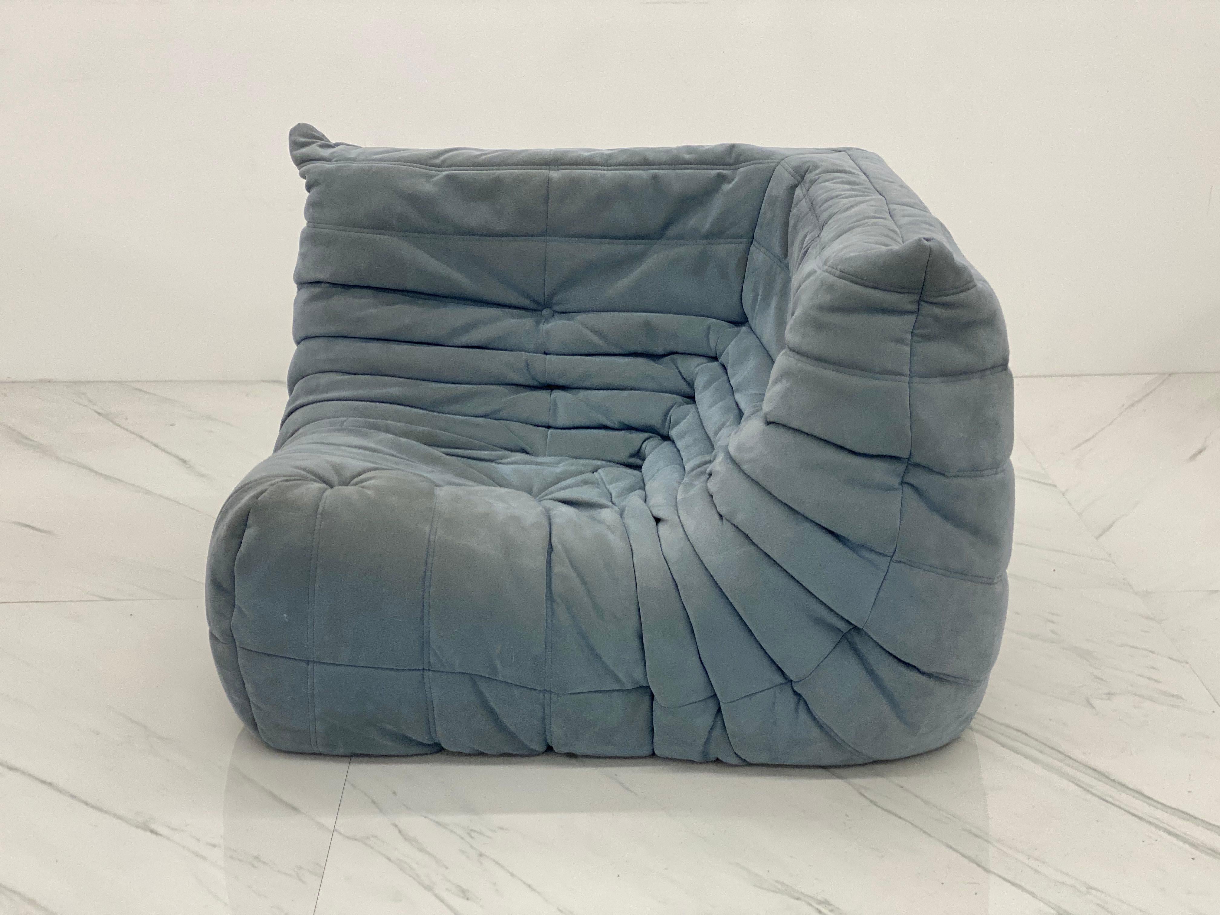 Baby Blue 'Togo' Sectional Sofa by Michel Ducaroy for Ligne Roset, Signed 3