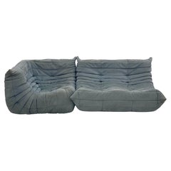 Baby Blue 'Togo' Sectional Sofa by Michel Ducaroy for Ligne Roset, Signed