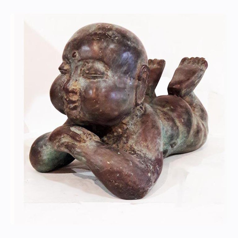 Baby Buddha Bronze Statue For Sale at 1stdibs