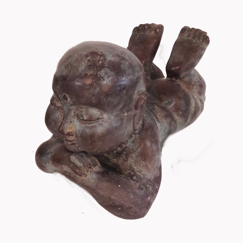 Carved Baby Buddha Bronze Statue