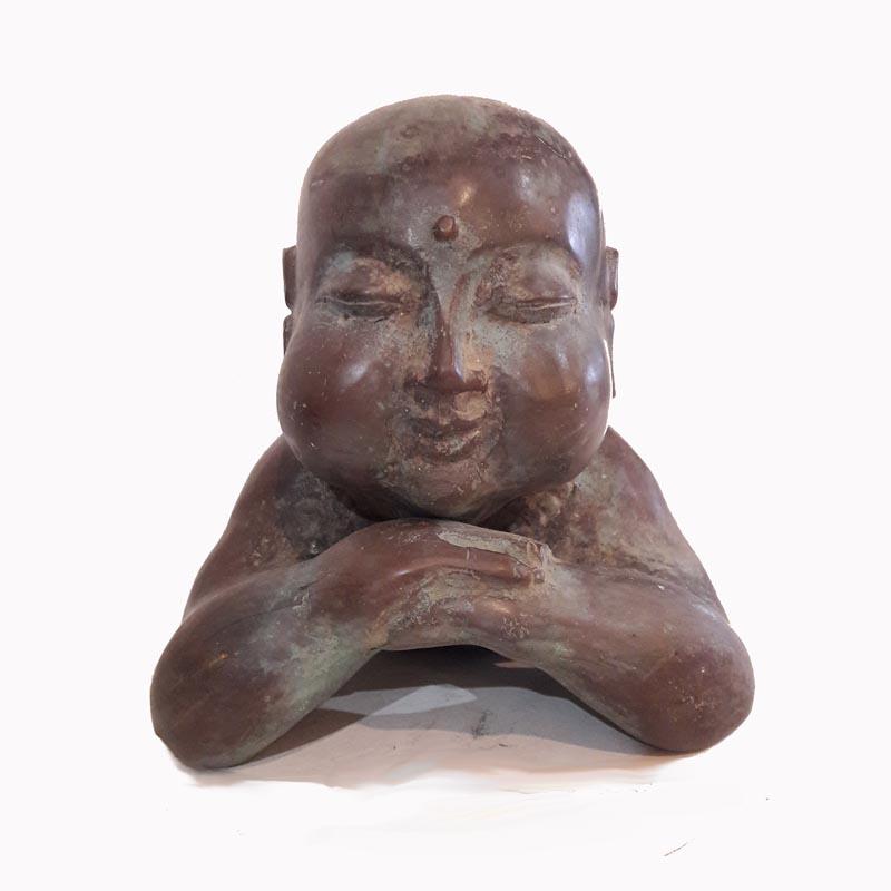 Baby Buddha Bronze Statue In Good Condition In New York, NY