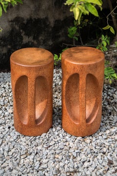 Contemporary "Baby Demoiselle" Hard Wood African Stool by Jean-Servais Somian