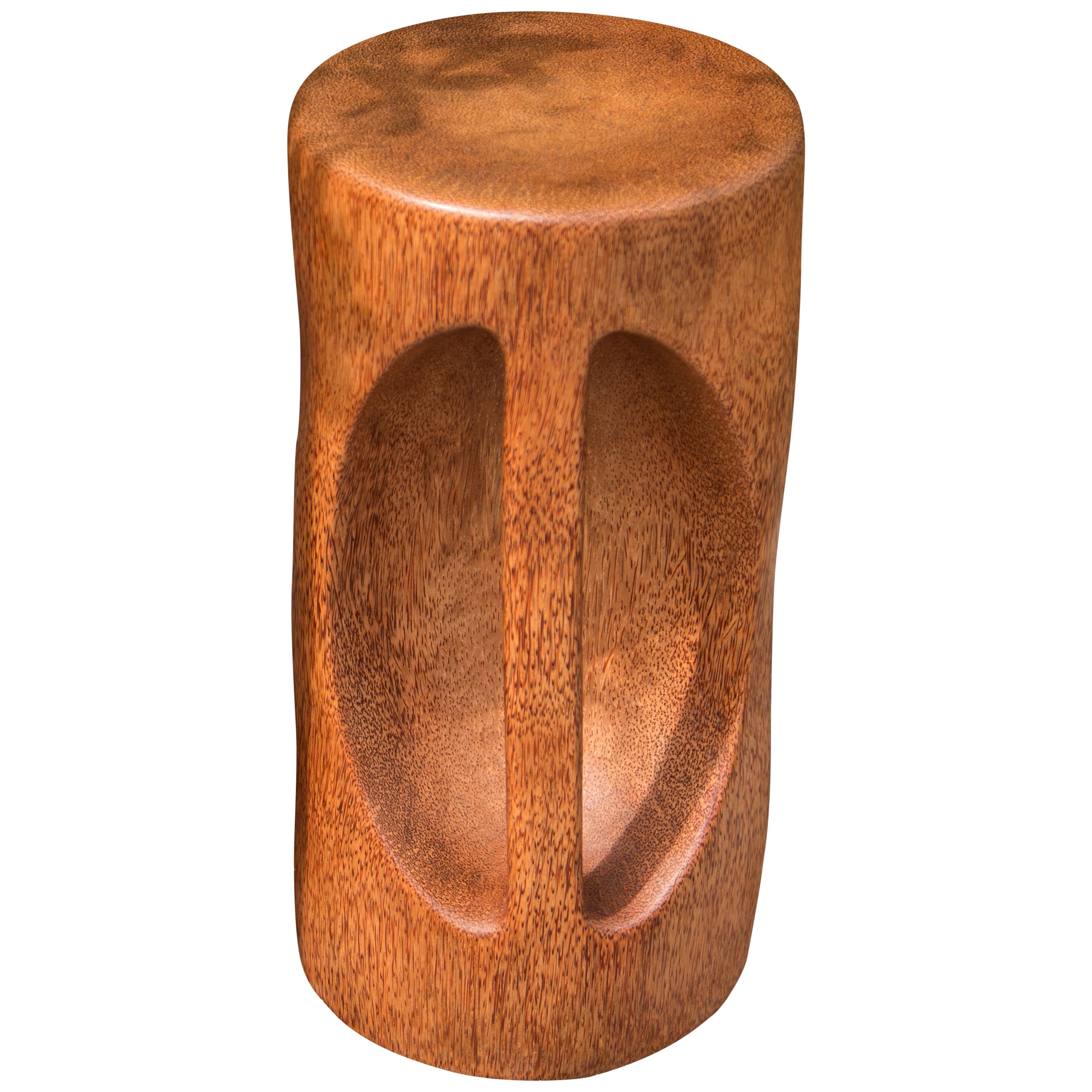 Contemporary "Baby Demoiselle" Hard Wood African Stool by Jean-Servais Somian For Sale