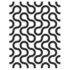 Baby Designer Wallpaper in Charcoal, Black and White
