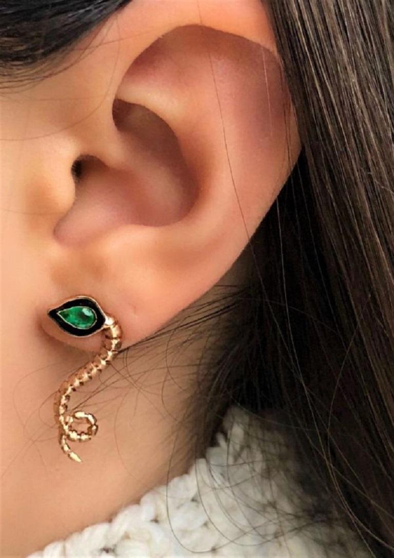 Dragon Lady Collection is inspired by the fire element which is one of the elements that represents our life energy. The main form of the collection is dragon; it is the symbol of strength, courage and prosperity. 

Baby dragon emerald long earrings