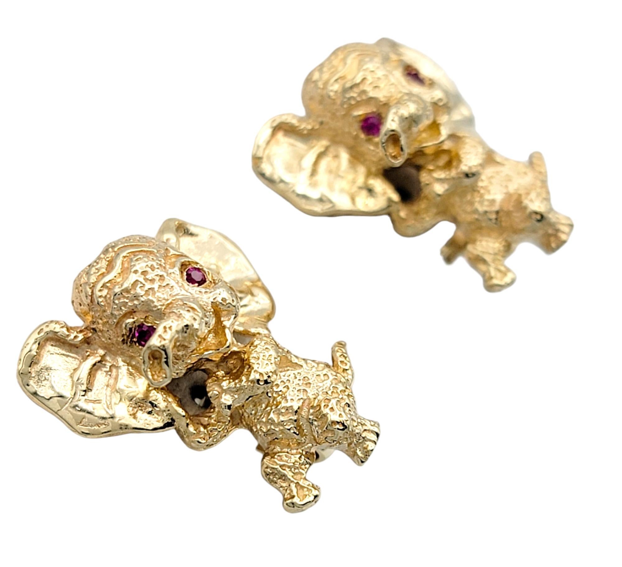 Contemporaneo Orecchini a clip Baby Elephant con cristalli rosa in oro giallo 14 carati in vendita