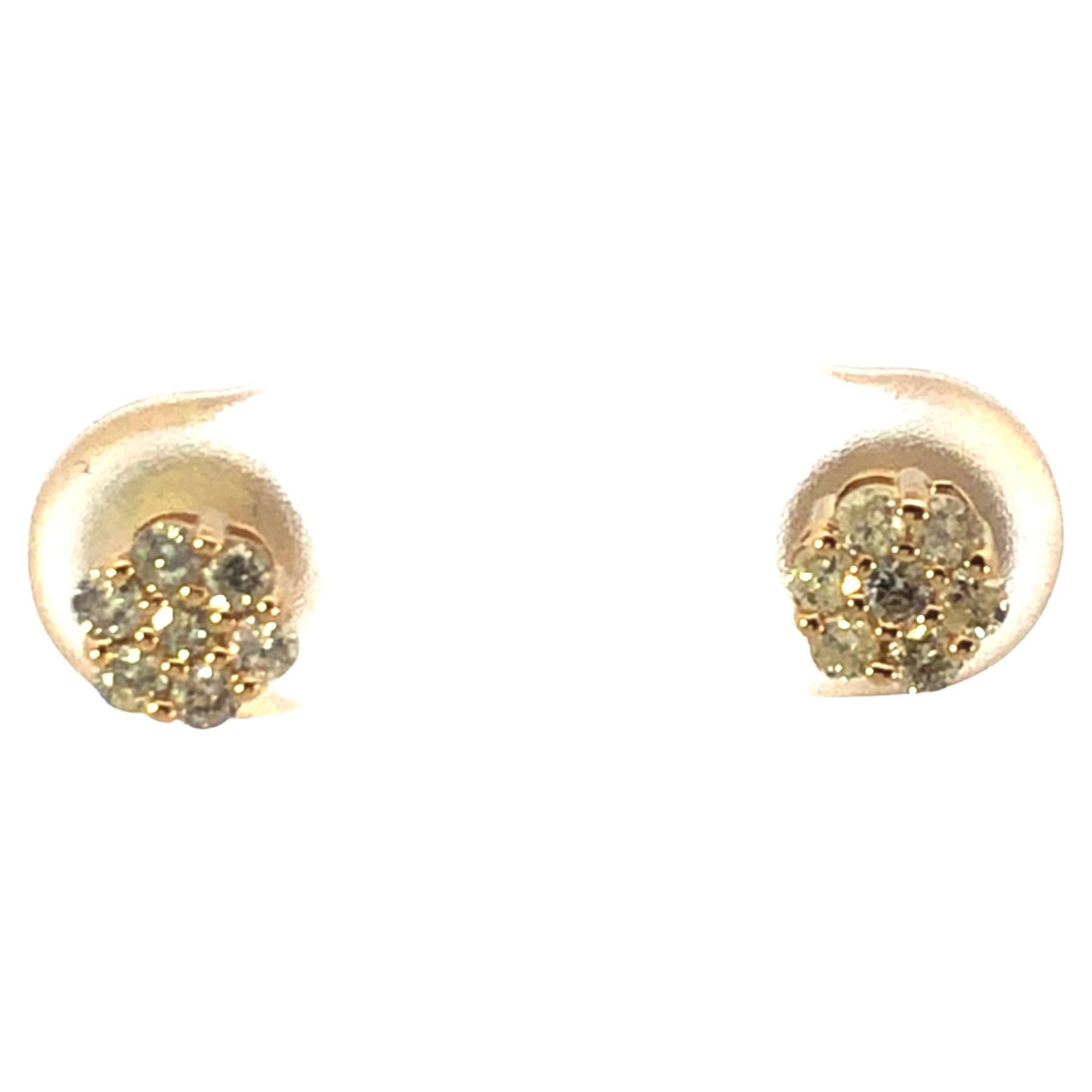 Baby Flower Studs Earrings .30ct 14kyg