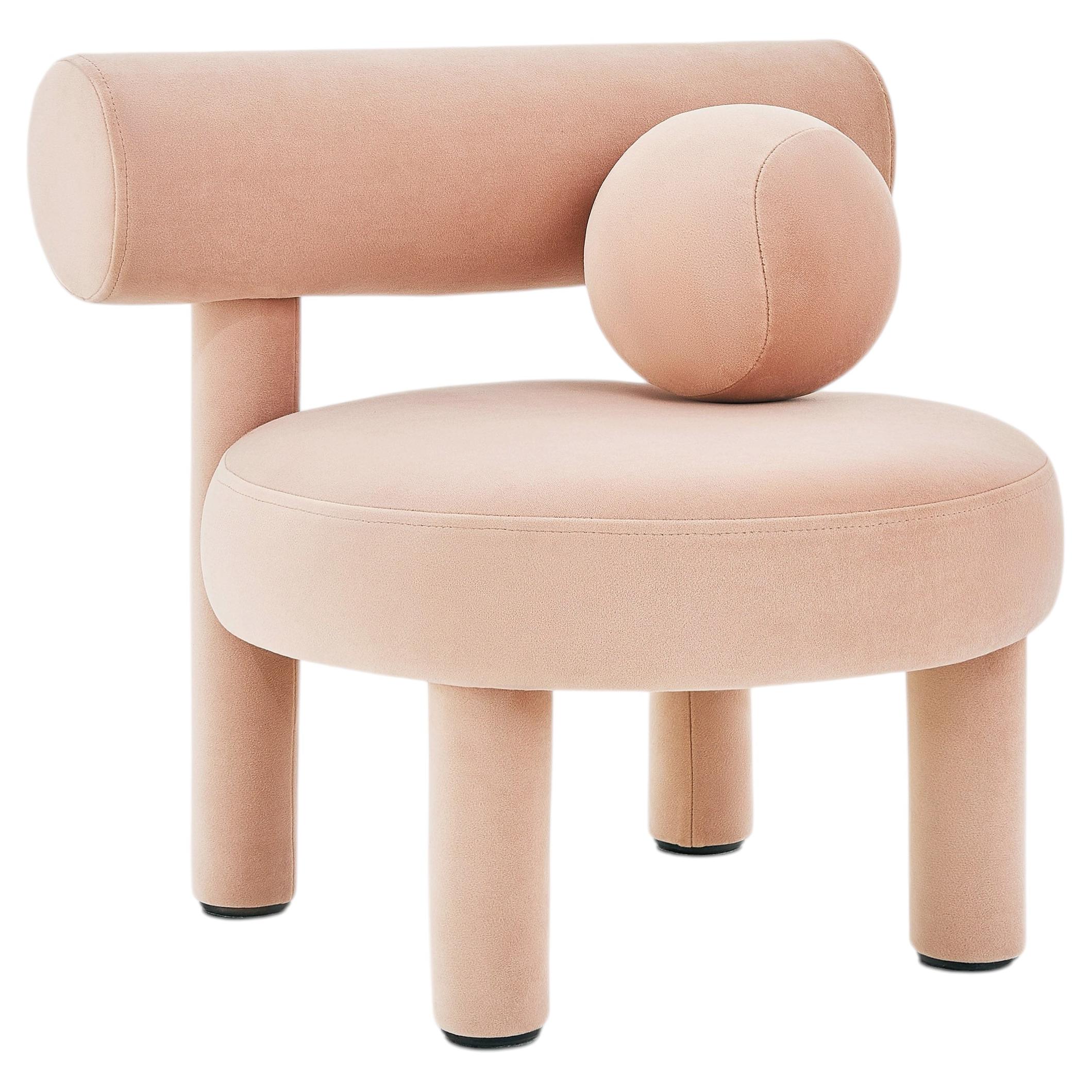 Baby Gropius Low Chair by NOOM, Stain Resistant Velvet for Kids, Pink