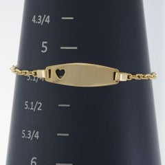 Baby ID Bracelet with Heart in 14KT Yellow Gold