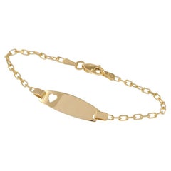 Baby ID Bracelet with Heart in 14KT Yellow Gold