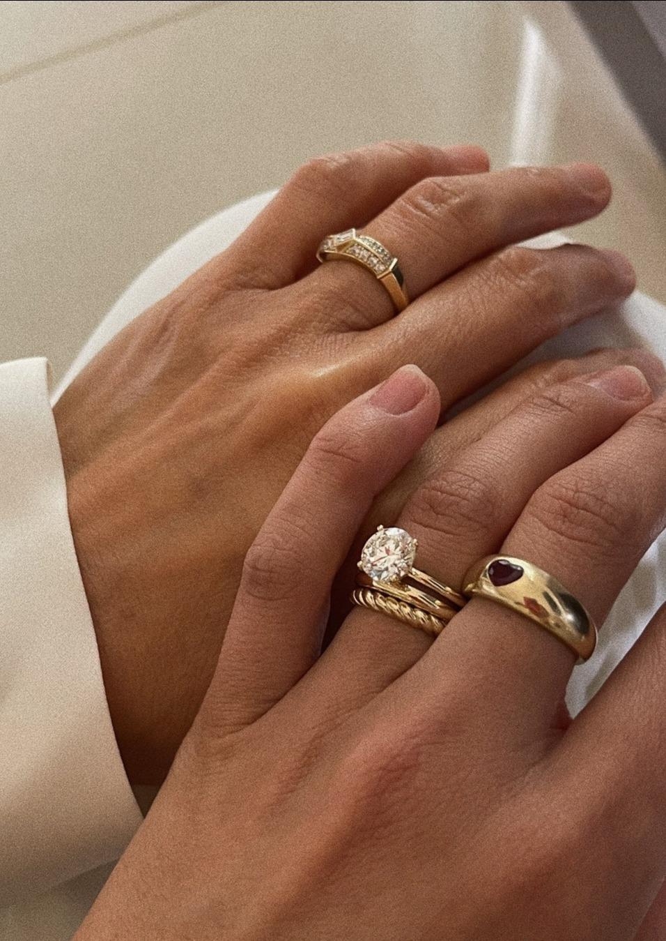 For Sale:  Baby Kay Heart Dome Ring .50CW 14k Solid Yellow Gold 4