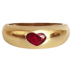 Baby Kay Herz Dome Ring .50CW 14k massivem Gelbgold