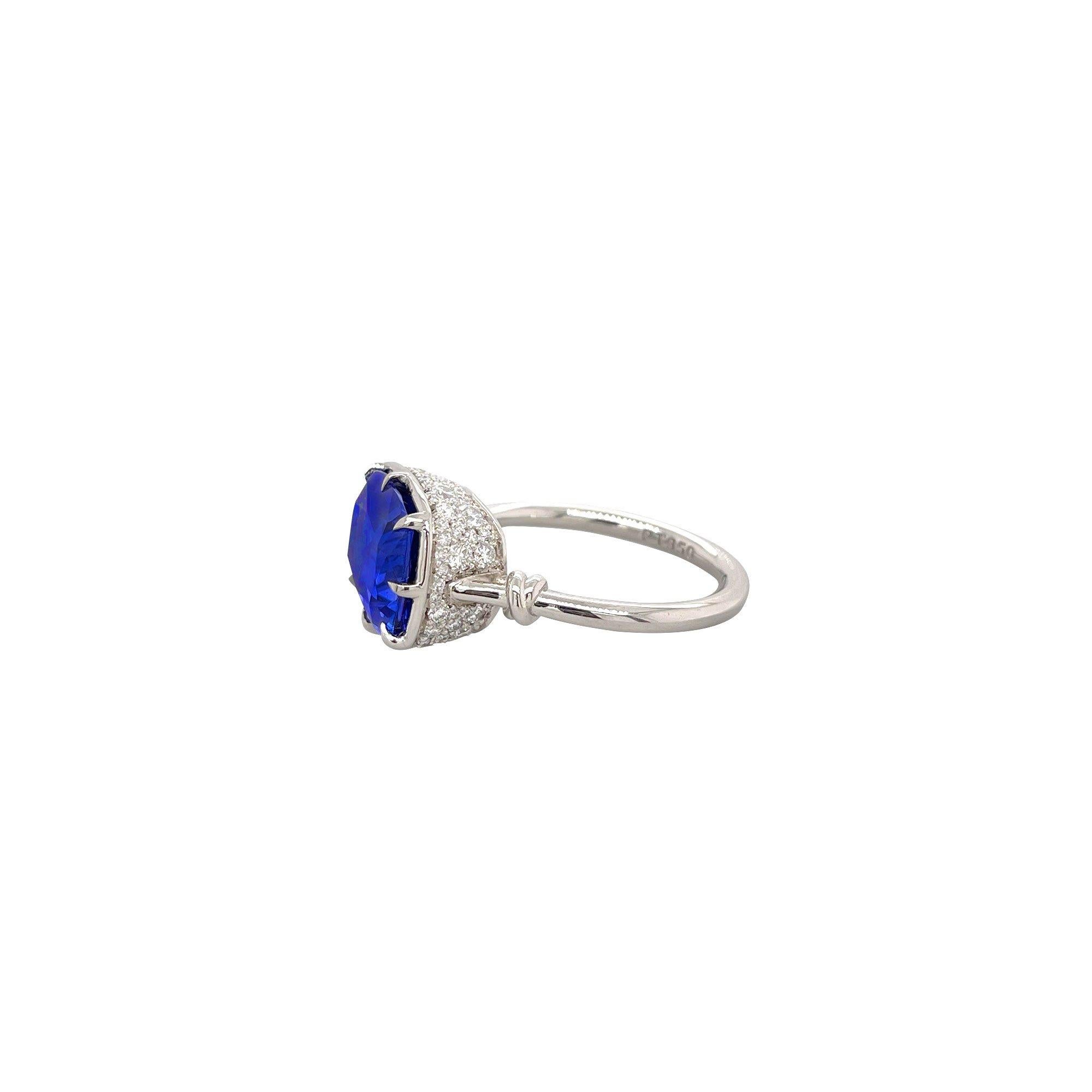 For Sale:  Baby Knot Ring with 6ct Tanzanite and Diamonds 2