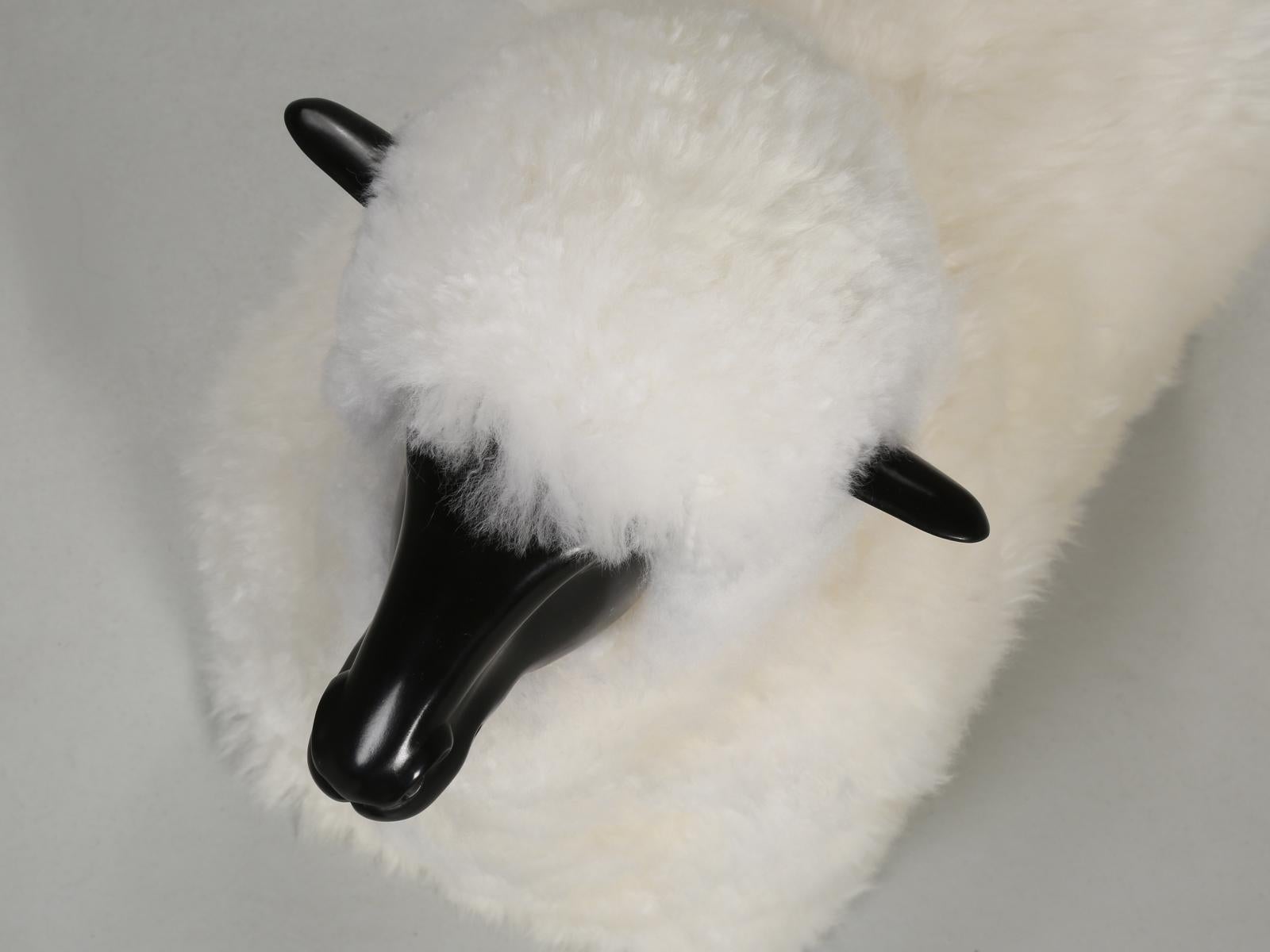Country Baby Lamb Made in American by Skilled Artisans and Covered in Real Sheep Fur For Sale
