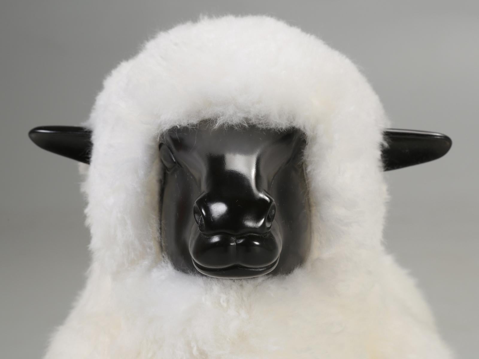 Baby Lamb Made in American by Skilled Artisans and Covered in Real Sheep Fur In New Condition For Sale In Chicago, IL