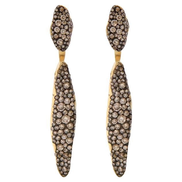 Baby Malak Flourish Earrings with 3CT of Champagne Diamond For Sale