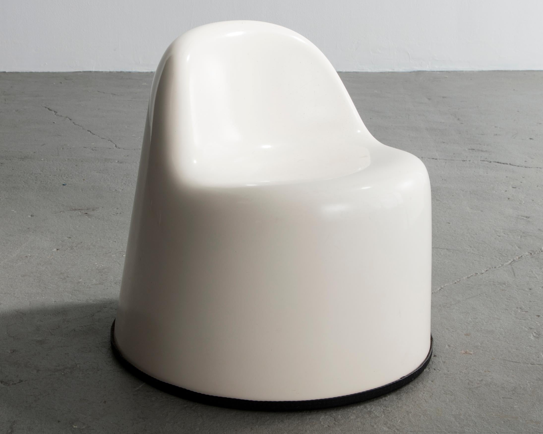 Modern Baby Mohair Chair No. 5 in White Plastic by Wendell Castle, 1971