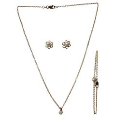 Baby pearl set baby bracelet baby earrings baby necklace 14KT gold