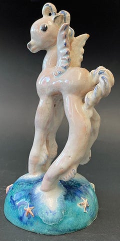 ""Baby Pegasus auf dem Globus", Außergewöhnliche Art-Déco-Skulptur, Russell Aitken