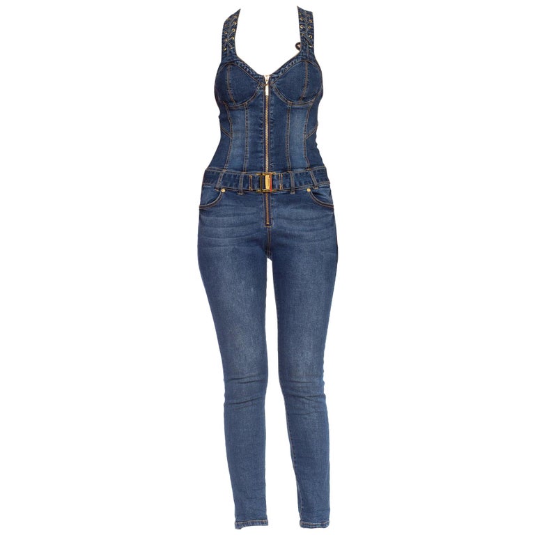 Baby Phat Bustier Stretch Denim Jean Jumpsuit For Sale at 1stdibs